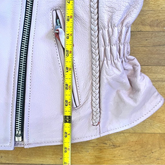 SCREAMING EAGLE Pink Leather Cinched Waist Jacket - Removable Liner - XL - Picture 10 of 12